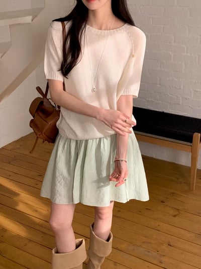 W7成團！《可愛甜美》10色馬卡龍短袖針織23