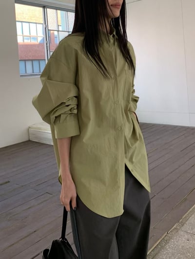 last 1早鳥價！《簡約俐落》oversize落肩襯衫2