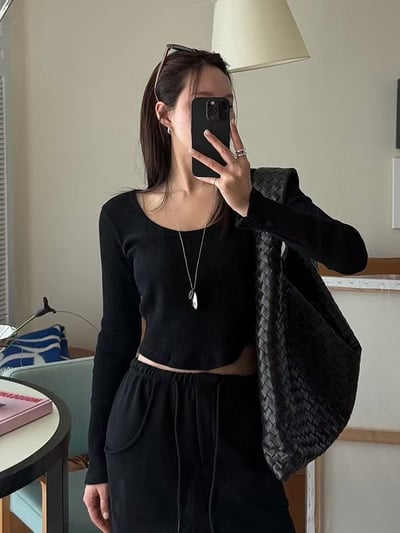 W8成團！《春夏打底》圓弧下擺長袖打底2