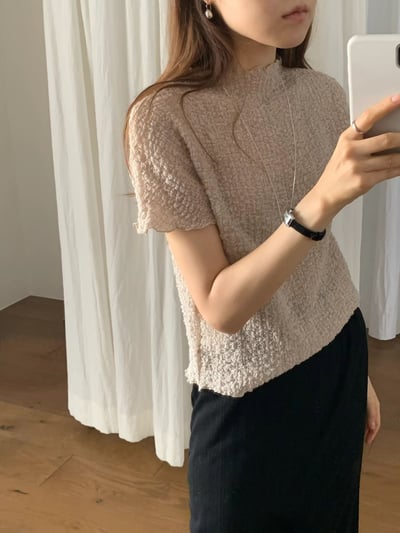 W5成團！《ounce》雲朵皺皺短袖blouse1