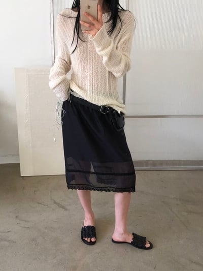 W5成團！《l&k》法式蕾絲半裙(onni推burgundy)17