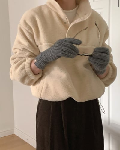 年後出貨！《平價韓貨》teddy jumper 翻領搖粒絨14