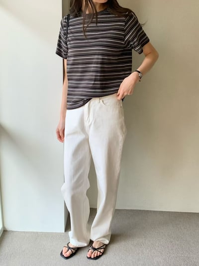 W6成團！《花語家》今年新款漂亮顯瘦條紋T(推black)12