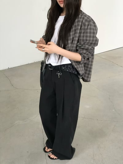 last 1早鳥價！《26春夏爆紅設計師》格紋短版襯衫8