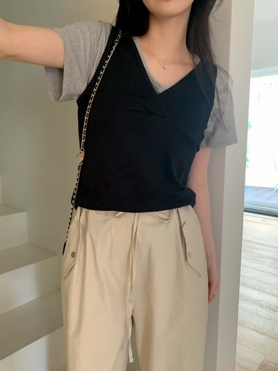 W7成團！《可愛甜美》寬帶V領背心12