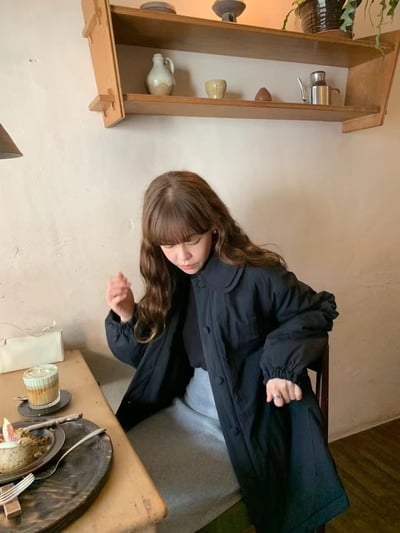 奶油現貨！《可甜可鹽》小花領棉服3