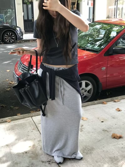 last 1早鳥價！《26春夏爆紅設計師》低腰後綁繩開衩長裙6