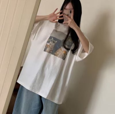 W7成團！《夏日T shirt》啤酒貓咪 tee16