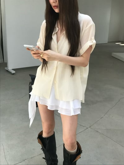 W7成團！《26春夏爆紅設計師》立體紋路感短袖罩衫16