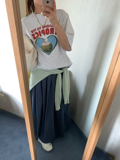 早鳥價開團中！《平價韓貨》寬鬆緊帶細格紋裙8