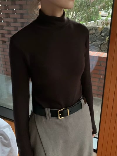 奶白最後一件！《可甜可鹽》liverpool天絲羊毛半高領打底衣9