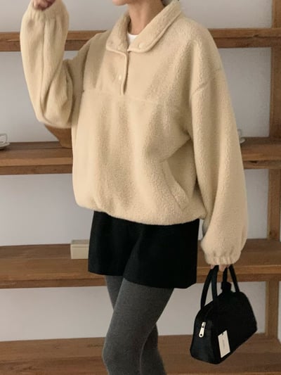 年後出貨！《平價韓貨》teddy jumper 翻領搖粒絨20