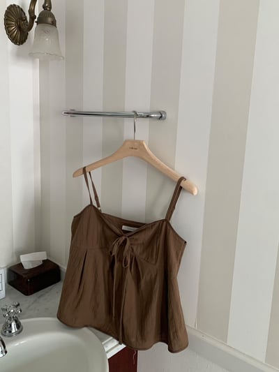 早鳥價開團中！《清新甜美》法式棉麻傘狀綁帶背心3