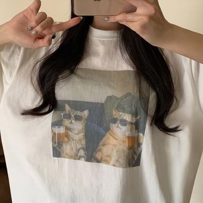 W7成團！《夏日T shirt》啤酒貓咪 tee1