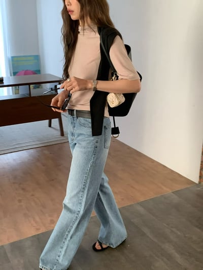 W7成團！《v家》微高領五分袖打底衣6