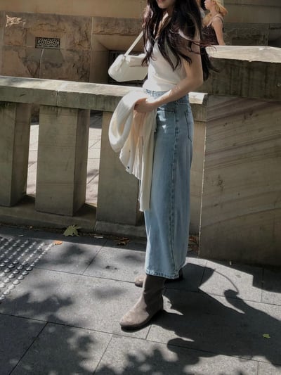 W5成團！《d家》愛心爆棚前開衩牛仔裙7