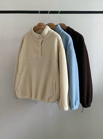 年後出貨！《平價韓貨》teddy jumper 翻領搖粒絨5