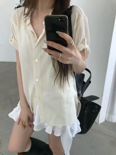 W7成團！《26春夏爆紅設計師》立體紋路感短袖罩衫17