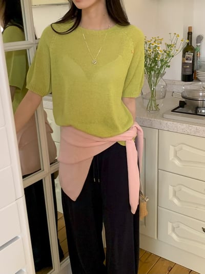 W7成團！《可愛甜美》10色馬卡龍短袖針織15