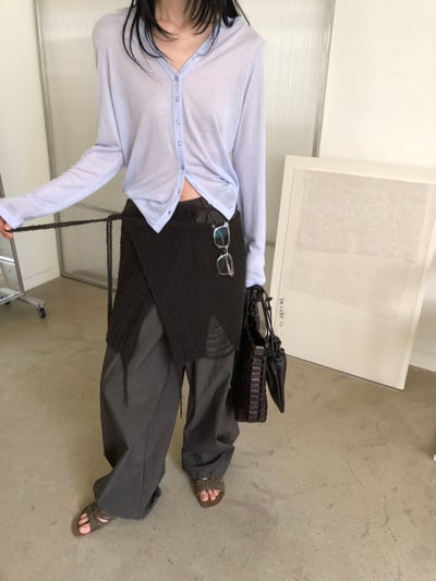 W5成團！《l&k》直紋斜排扣cd (onni推pink & sky)17