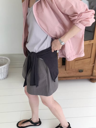 早鳥價開團中！《v家》顯瘦皺褶寬褲管短褲5