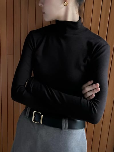 奶白最後一件！《可甜可鹽》liverpool天絲羊毛半高領打底衣5