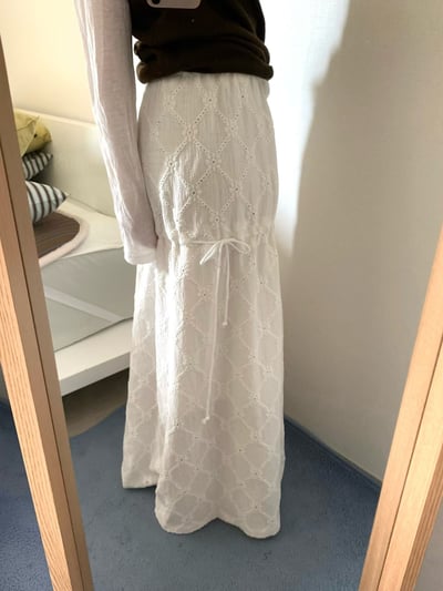 W7成團！《平價韓貨》拉繩決定裙型壓紋長裙17