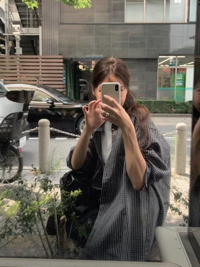 斷貨《ounce襯衫真的推》韓妞中性格紋襯衫10