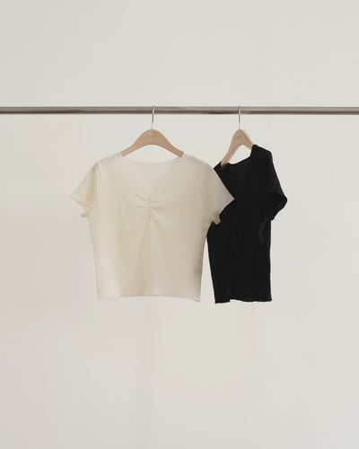 W9成團(早鳥價維持)！《ounce》胸前抓皺短袖上衣5