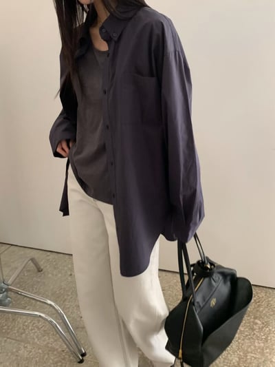 last 1早鳥價！《簡約俐落》oversize落肩襯衫5