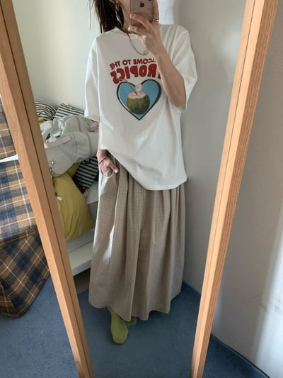 早鳥價開團中！《平價韓貨》寬鬆緊帶細格紋裙3