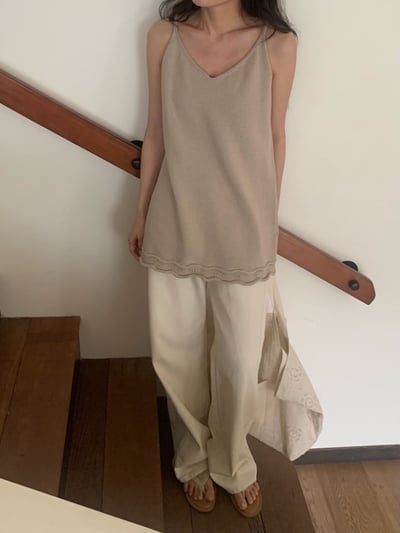 W7成團！《b家》棉100花捲邊針織吊帶12