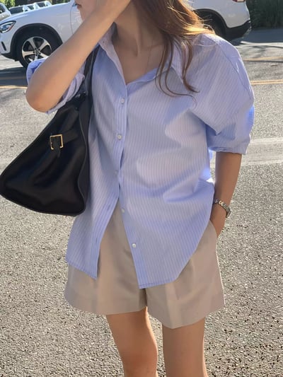 早鳥價開團中！《ounce》天空色立體直紋stripe SH14