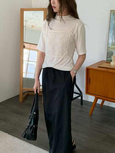 W7成團！《v家》微高領五分袖打底衣4