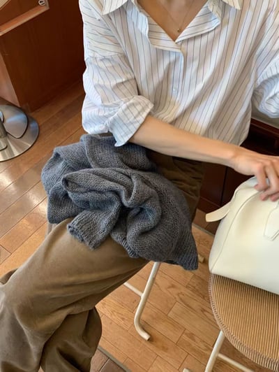 《ounce》落肩條紋襯衫14