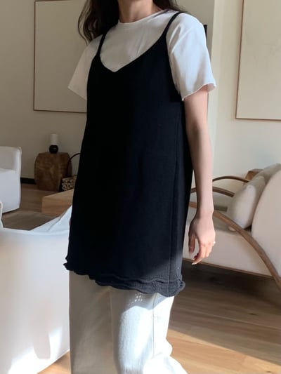 W7成團！《b家》棉100花捲邊針織吊帶7