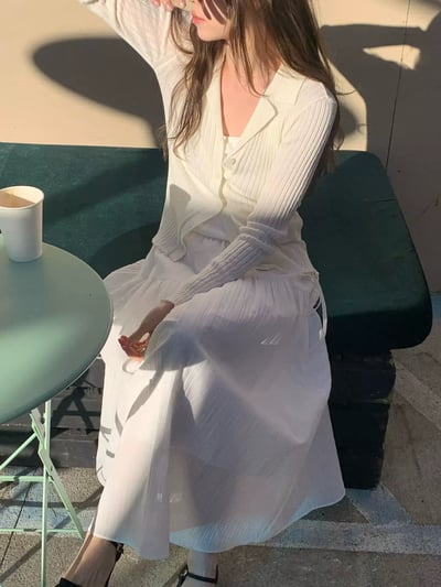 早鳥價開團中！《v家》亞麻氣質綁帶長裙4