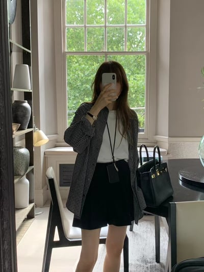 斷貨《ounce襯衫真的推》韓妞中性格紋襯衫6