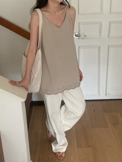 W7成團！《b家》棉100花捲邊針織吊帶10