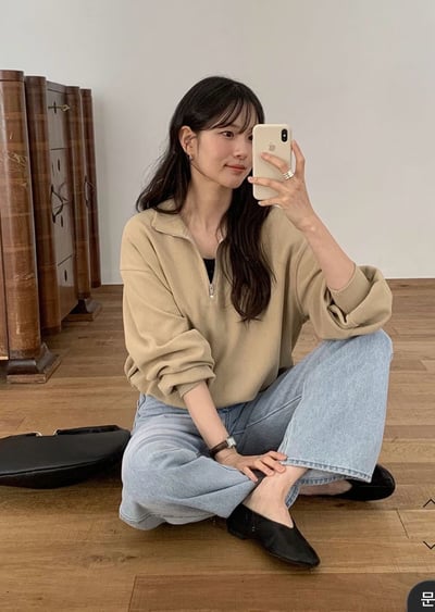 W5成團！《like jennie》半拉鍊jumper套裝(短褲長褲都有)2