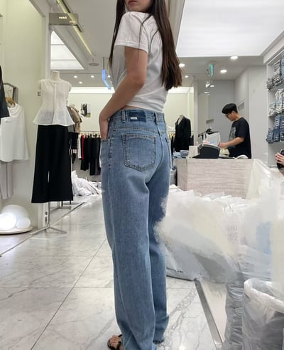 早鳥價開團中！《牛褲特輯》側破壞感鬚鬚長腿中腰牛褲4