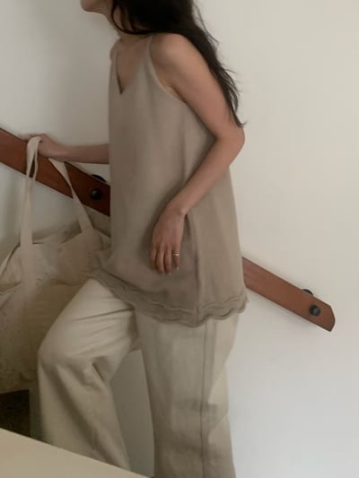 W7成團！《b家》棉100花捲邊針織吊帶13