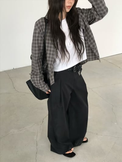 last 1早鳥價！《26春夏爆紅設計師》格紋短版襯衫10