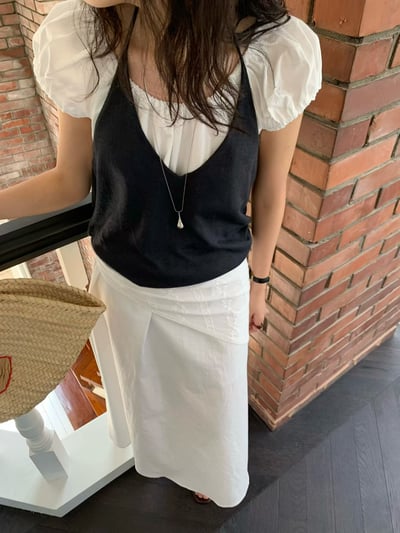 W7成團！《平價韓貨》仙女素色公主澎袖OPS4