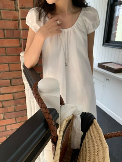 W7成團！《平價韓貨》仙女素色公主澎袖OPS2