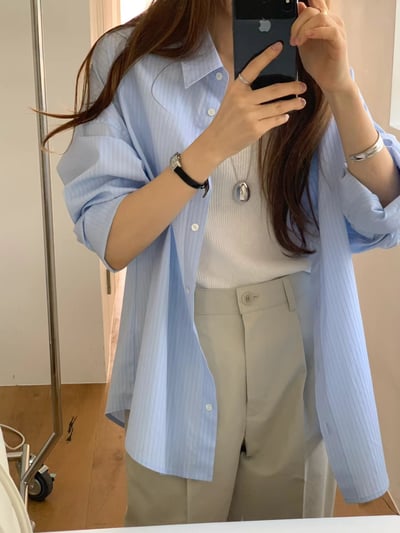 早鳥價開團中！《ounce》天空色立體直紋stripe SH3