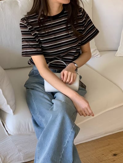 W6成團！《花語家》今年新款漂亮顯瘦條紋T(推black)5