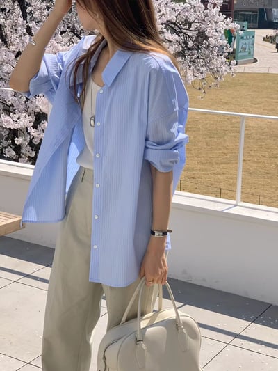 早鳥價開團中！《ounce》天空色立體直紋stripe SH6