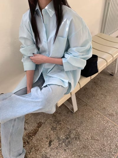 last 1早鳥價！《簡約俐落》oversize落肩襯衫8