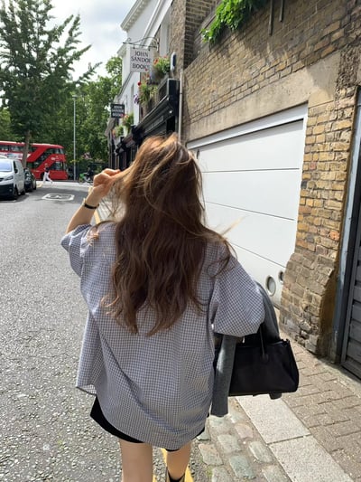 斷貨《ounce襯衫真的推》韓妞中性格紋襯衫21